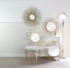 Golden Petals Wall Mirror - Elegant Home Decor Accent with Intricate Floral Design