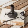 Vintage Chamber Candlestick Holder with Snuffer - Cast Iron Candle Holder Set for Home Decor and Ambiance