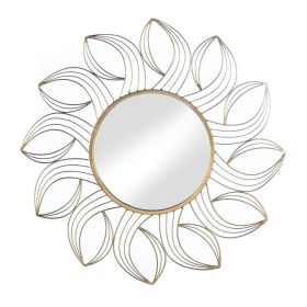 Golden Petals Wall Mirror - Elegant Home Decor Accent with Intricate Floral Design