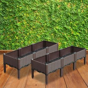 SOGA 2X 120cm Raised Planter Box Vegetable Herb Flower Outdoor Plastic Plants Garden Bed with Legs Deepen