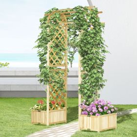 7.5' Wooden Wedding Arch, Garden Arch Arbor for Climbing Plants & Trellis Design, Great for Vines