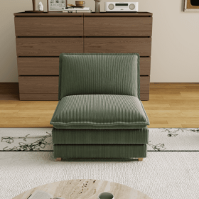 Modular Sectional Sofa,Deep Seat Couch For Living Room , 4 Pillow, Modern L-Shaped Sofa For Living Room Bedroom Apartment (Color: Green)