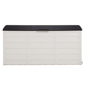 75gal 280L Outdoor Garden Plastic Storage Deck Box Chest Tools Cushions Toys Lockable Seat (Color: as picture)